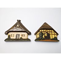 Kleines Häuschen Zum Aufhängen/Haus Wandschmuck Gips Landhaus Handarbeit - Wall Art von Gernewieder