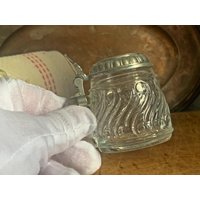 Miniatur Glaskrug Mit Zinndeckel/Bierkrug Als Shotglas Retro Krug Winziger Sammlerkrug Bmf - Made in W. Germany Stamperl von Gernewieder