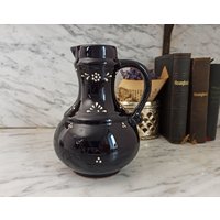 Retro Vase/Blumenvase Aus Keramik Dunkelblau von Gernewieder