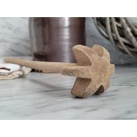 Rustikaler Quirl Aus Holz 41cm/Primitives Küchenutensil Vintage Holzquirl von Gernewieder