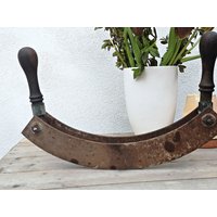 Uraltes Wiegemesser, Doppelklinge, Kräutermesser, Hackmesser, Brocante, Xxl, 38cm von Gernewieder