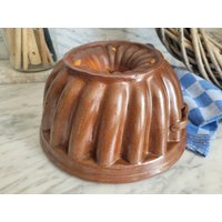 Vintage Backform/Gugelhupf Topfkuchen Napfkuchen Kuchenform Steingut Steinzeug Redware Ø 25, 5 cm 10 Zoll von Gernewieder