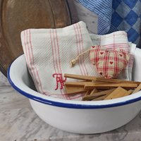 Vintage Emaille/Shabby Emailleschüssel Schüssel Aus Backschüssel von Gernewieder