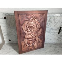 Vintage Kupferbild/Relief Seemann Reliefbild Portrait Alter Mann Aus Kupfer Rauer Norden Vintage Kupferbild/Relief Seemann Reliefbild Portrait Alter Mann Aus Kupfer Rauer Norden von Gernewieder