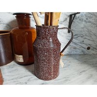 Vintage Milchkanne/Alte Emaillierte Kanne Vase Für Das Bauernhaus von Gernewieder