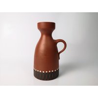 Vintage Vase/Terracotta Keramikvase Henkelvase Mid Century Sammlervase - Jahrgang 1960Er 18 cm | Ca. 7" von Gernewieder