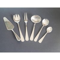 Vintage Vorlegebesteck/6 X Servierbesteck Soßenkelle Sahnelöffel Zuckerlöffel Serviergabel Servierlöffel Besteck, Gebraucht von Gernewieder
