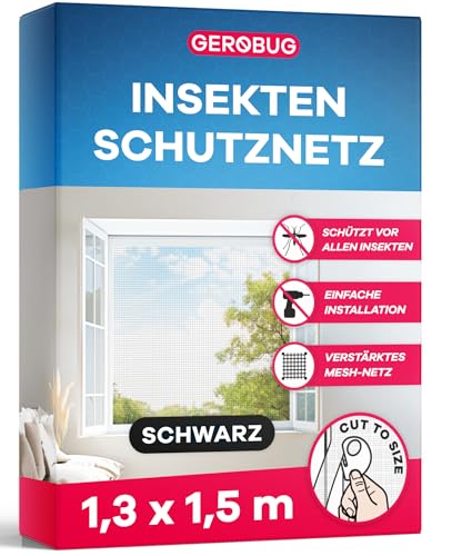 Fliegengitter für Fenster ohne Bohren inkl. Zubehör - 130x150 cm 1 Stück, schwarz - feinmaschiges Fenster Fliegengitter mit Klebestreifen - Insektenschutz Fenster in anthrazit (durchsichtig) Fliegengitter für Fenster ohne Bohren inkl. Zubehör - 130x150 cm 1 Stück, schwarz - feinmaschiges Fenster Fliegengitter mit Klebestreifen - Insektenschutz Fenster in anthrazit (durchsichtig) von Gerobug