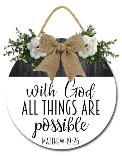 Geroclonup Christliche Wandkunst, religiöse Dekoration, 30 cm, runde Holzkränze, Bibelversen, Wanddekoration, Dekoration für Zuhause, Tür, Kirche Geroclonup Christliche Wandkunst, religiöse Dekoration, 30 cm, runde Holzkränze, Bibelversen, Wanddekoration, Dekoration für Zuhause, Tür, Kirche von Geroclonup