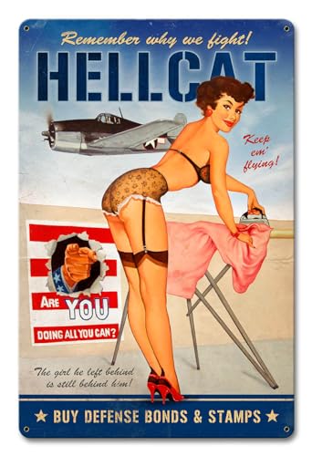 Geroclonup Hellcat Pin Up Girl Metallschild Retro Vintage Bar Schilder Blechschild Vintage Aluminiumschild 20,3 x 30,5 cm Geroclonup Hellcat Pin Up Girl Metallschild Retro Vintage Bar Schilder Blechschild Vintage Aluminiumschild 20,3 x 30,5 cm von Geroclonup