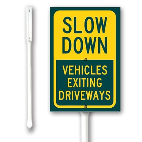 Geroclonup Lustiges "Slow Down Vehicles Exiting Driveways"-Hofschild mit Heringen, 20 x 30 cm, stabiles Aluminiumschild, rostfrei, für den Außenbereich, Rasen, Hof, Vorsicht, Metallschilder, einfach Geroclonup Lustiges "Slow Down Vehicles Exiting Driveways"-Hofschild mit Heringen, 20 x 30 cm, stabiles Aluminiumschild, rostfrei, für den Außenbereich, Rasen, Hof, Vorsicht, Metallschilder, einfach von Geroclonup