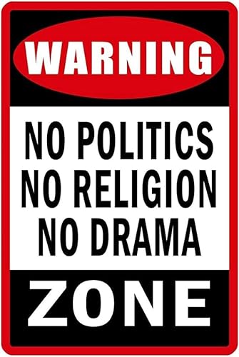 Geroclonup Metall-Blechschild "No Politics", Religion, Drama, Neuheit, Teller, Bar, Pub, Zuhause, Vintage-Schild, Hofdekoration, Poster, 20–30 cm Geroclonup Metall-Blechschild "No Politics", Religion, Drama, Neuheit, Teller, Bar, Pub, Zuhause, Vintage-Schild, Hofdekoration, Poster, 20–30 cm von Geroclonup