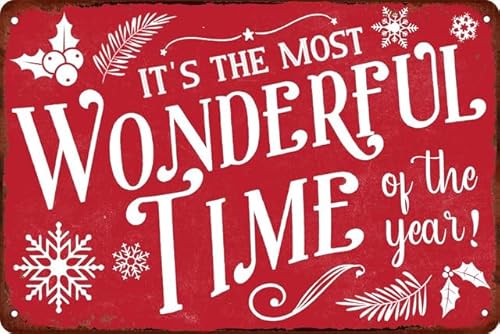 Geroclonup Metall-Blechschild mit Aufschrift "It's the Most Wonderful Time of the Year", Bauernhaus, Weihnachtsdekoration, Vintage-Retro-Poster für Café, Bar, Zuhause, Wanddekoration, Kunst, Geroclonup Metall-Blechschild mit Aufschrift "It's the Most Wonderful Time of the Year", Bauernhaus, Weihnachtsdekoration, Vintage-Retro-Poster für Café, Bar, Zuhause, Wanddekoration, Kunst, von Geroclonup