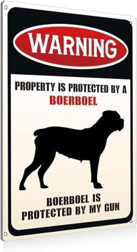 Geroclonup Metallschild mit Aufschrift "Property is Protected By a Boerboel is Protected By a Boerboel is Protected", Heimdekoration, Geschenke für den Innen- und Außenbereich, 30 x 40 cm Geroclonup Metallschild mit Aufschrift "Property is Protected By a Boerboel is Protected By a Boerboel is Protected", Heimdekoration, Geschenke für den Innen- und Außenbereich, 30 x 40 cm von Geroclonup