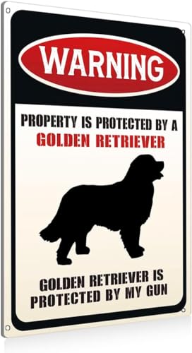 Geroclonup Metallschild mit Aufschrift "Property is Protected By a Golden Retriever", für Heimdekoration, Geschenke für den Innen- und Außenbereich, 20 x 30 cm Geroclonup Metallschild mit Aufschrift "Property is Protected By a Golden Retriever", für Heimdekoration, Geschenke für den Innen- und Außenbereich, 20 x 30 cm von Geroclonup