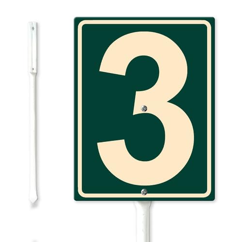 Geroclonup Schild mit der Zahl 3 für Rasen, 17,5 x 22 cm, rostfreies Aluminium, Hofdekorationen, Metall, lichtbeständig, grün, nummerierte Schilder für Outdoor-Dekoration Geroclonup Schild mit der Zahl 3 für Rasen, 17,5 x 22 cm, rostfreies Aluminium, Hofdekorationen, Metall, lichtbeständig, grün, nummerierte Schilder für Outdoor-Dekoration von Geroclonup