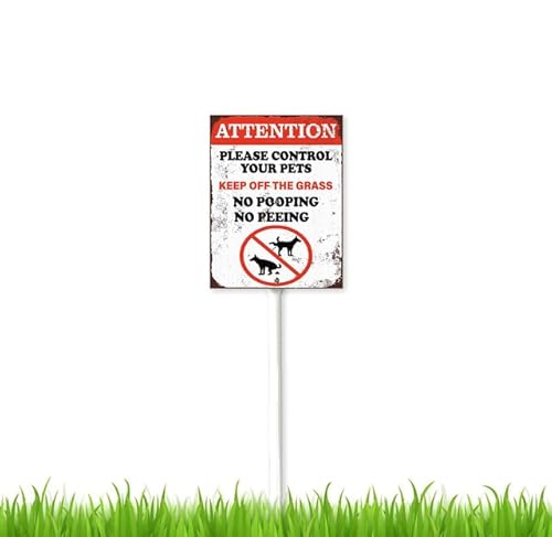 Schild "Keep Off The Grass Hof" mit Pfählen "No Pooping/Peeing Yard", 17,8 x 22,4 cm Schild "Keep Off The Grass Hof" mit Pfählen "No Pooping/Peeing Yard", 17,8 x 22,4 cm von Geroclonup