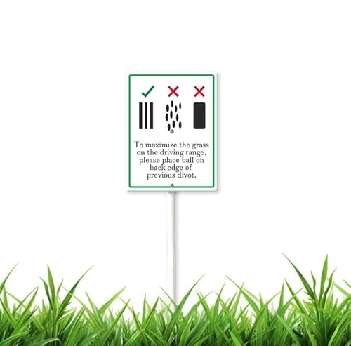 To Maximize The Grass On The Driving Range, Place Ball On Back Edge Of Previous Divot Yard Sign with Stakes 11.7 cm x 15.2 cm Aluminum, Set of 1 To Maximize The Grass On The Driving Range, Place Ball On Back Edge Of Previous Divot Yard Sign with Stakes 11.7 cm x 15.2 cm Aluminum, Set of 1 von Geroclonup