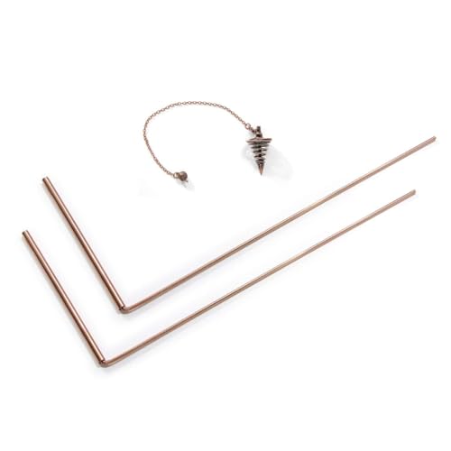 Geroosaty 2er-Set Kupfer-Wünschelruten-Kit mit Pendelanhänger - Spirituelle Pendelruten Aus Flexiblem Kupfer von Geroosaty