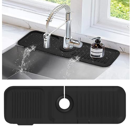 Gerrit Spüle Splash Guard Matte,Wasserhahn Spritzschutz Silikon abtropfmatte spüle für Küche Spritzfänger,Waschbecken Silikonmatte Bad Spülbecken Organizer Gerrit Spüle Splash Guard Matte,Wasserhahn Spritzschutz Silikon abtropfmatte spüle für Küche Spritzfänger,Waschbecken Silikonmatte Bad Spülbecken Organizer von GeRRiT
