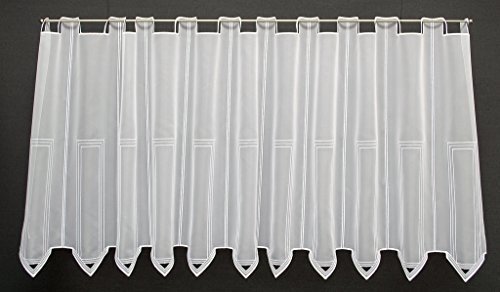 16 cm breite Scheibengardinen 60 cm hoch Voile mit Schlichter Stickerei von Gerster