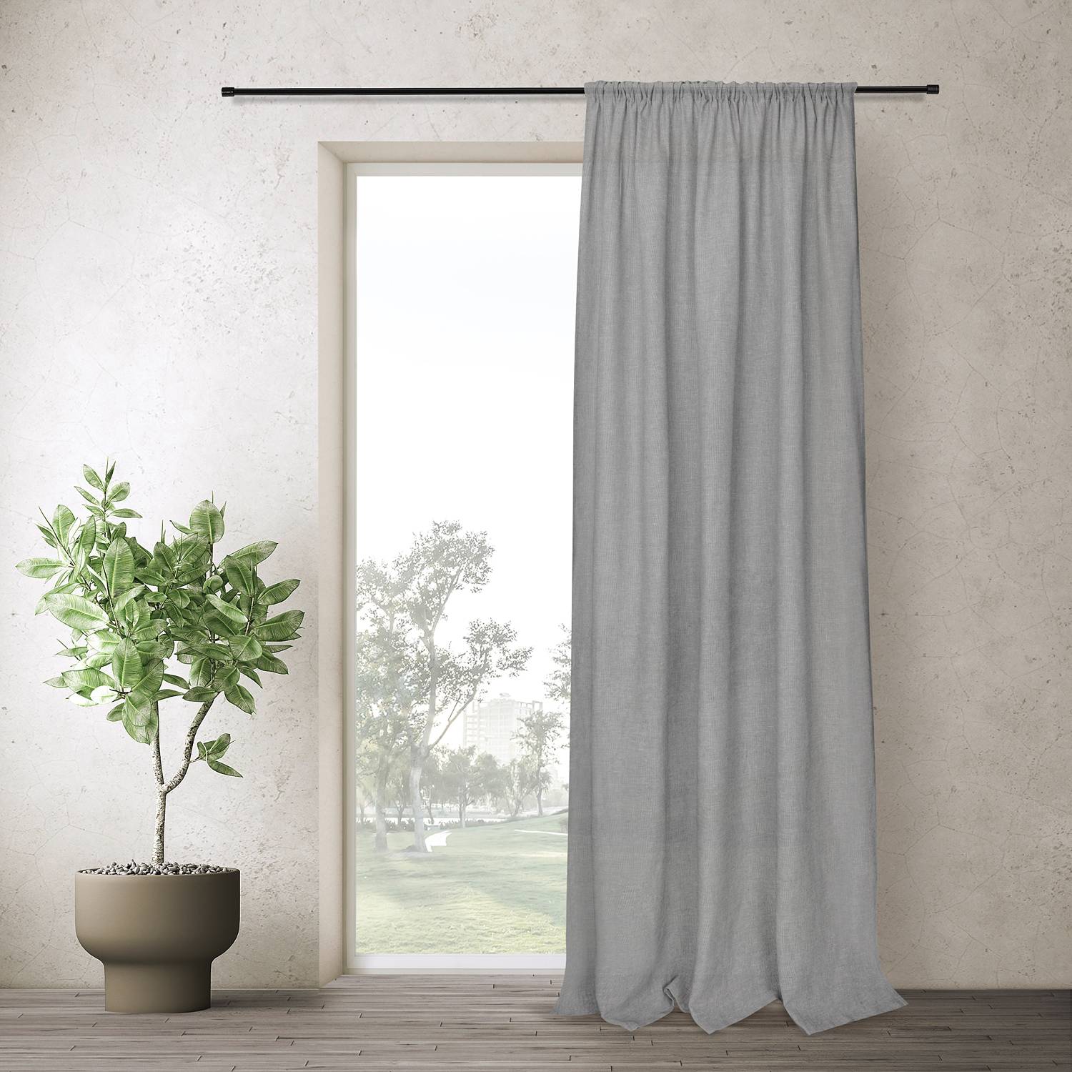 home24 Fertiggardine Dante 140 x 245cm Grau/Anthrazit von home24