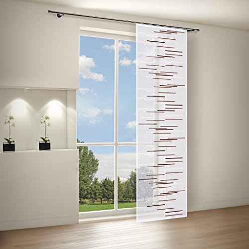 my-curtain shop Vorhang/Vorhang/Flächenvorhang Zeena, B/H: Flächenvorhang/Schiebevorhang 60 x 245 cm, halbtransparent/hochwertiger Scherli-Effekt, Stoff, braun, 60 x 245 cm von Happy Home