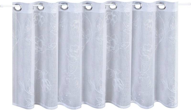 Gerster Gardine Davina, Ösen (1 St), transparent, Wirkware, Ösenpanneau bestickt von Gerster