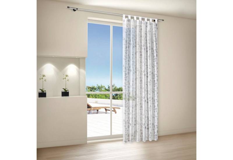 Gerster Gardine Odile (1 St), Schlaufen, halbtransparent, Wirkware, Schlaufenschal "Odile" bedruckt von Gerster