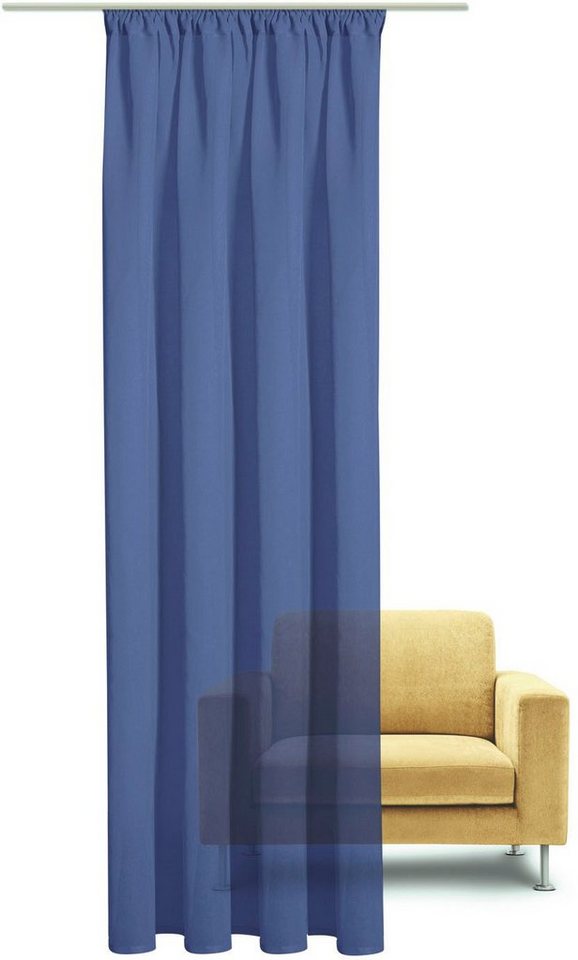 Gerster Gardine Senja (1 St), Kräuselband, transparent, Wirkware, Fertigschal uni - nature line von Gerster