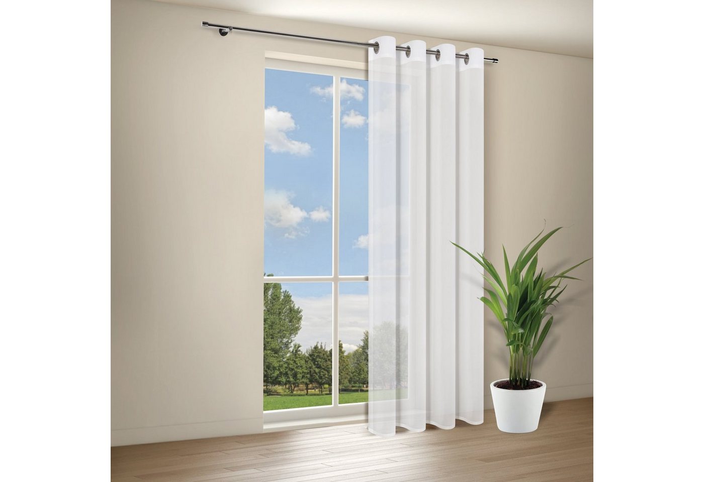 Gerster Gardine Gerster Ösenschal, Crèpe B = 140 x H =235 cmTransp, transparent Gerster Gardine Gerster Ösenschal, Crèpe B = 140 x H =235 cmTransp, transparent von Gerster