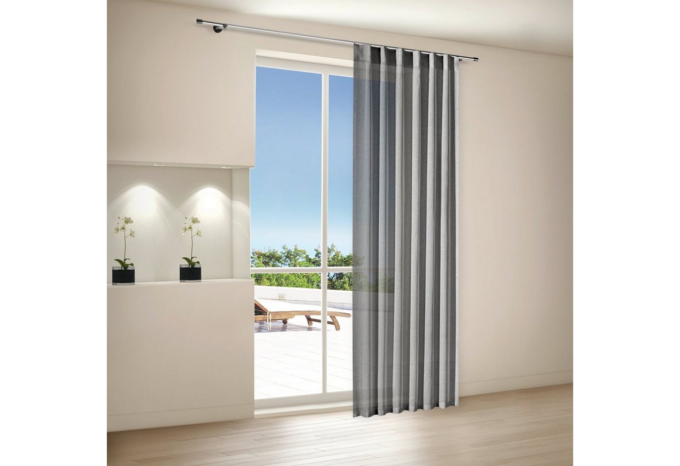 Gerster Gardine Gerster Schal auf Wellenband B = 140 x H =245, transparent Gerster Gardine Gerster Schal auf Wellenband B = 140 x H =245, transparent von Gerster