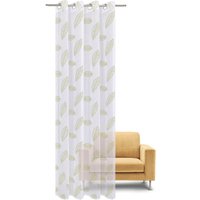 Gerster Gardine "Helen" Ösen 1 Stk. tlg. Ösenschal bestickt mit Blättern von Gerster