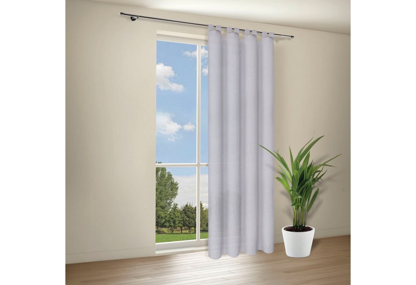 Gerster Gardine Maia (1 St), Schlaufen, halbtransparent, Wirkware, Schlaufenschal "Maia" uni von Gerster