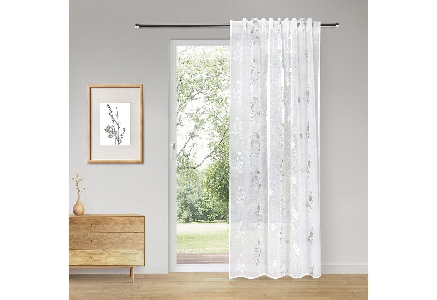 Gerster Gardine Wina, verdeckte Schlaufen (1 St), halbtransparent, SB-Gardine "Wina" von Gerster