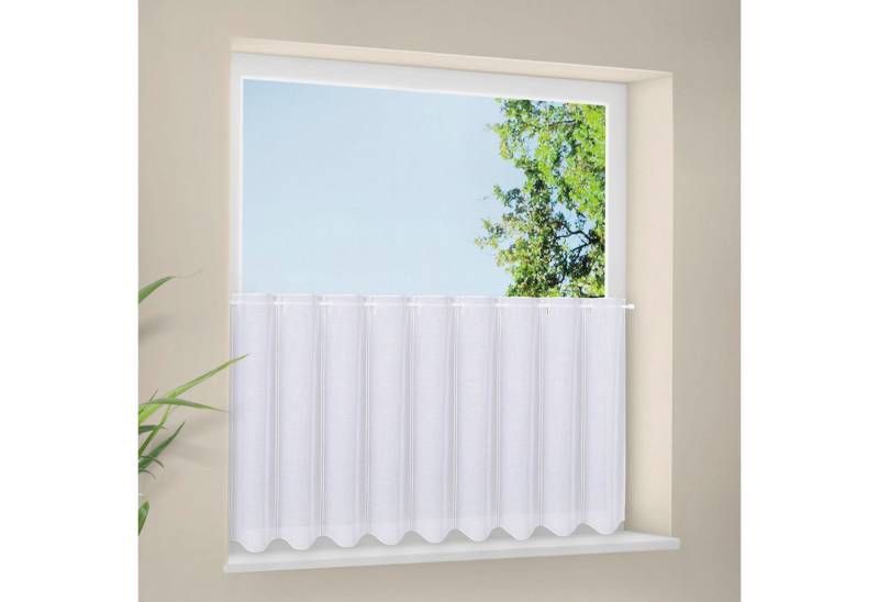 Gerster Scheibengardine Delia (1 St), Durchzuglöcher, transparent, Unifarbener Panneau mit Schneideleiste von Gerster