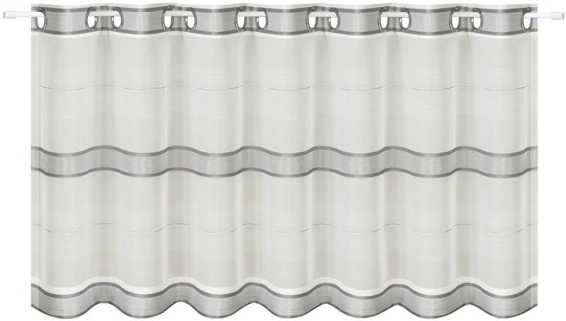 Gerster Scheibengardine Ubbe, Ösen (1 St), halbtransparent, HxB: 50x140, mit modernem Streifen Design von Gerster