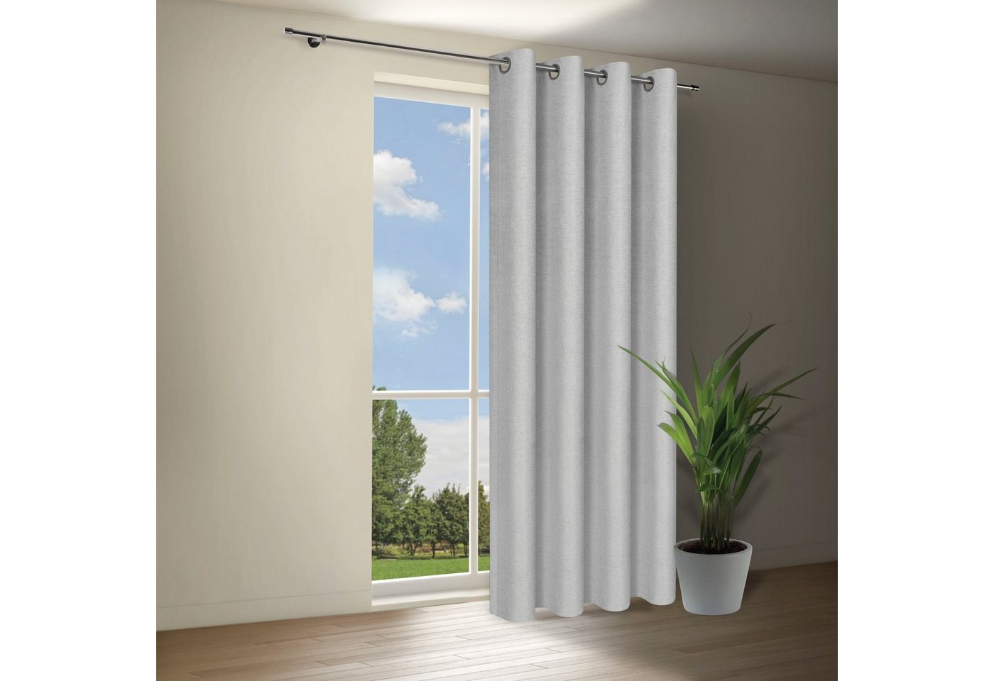 Gerster Vorhang Eliana (1 St), Ösen, blickdicht, Wirkware, Blickdichter Ösenschal "Eliana" von Gerster