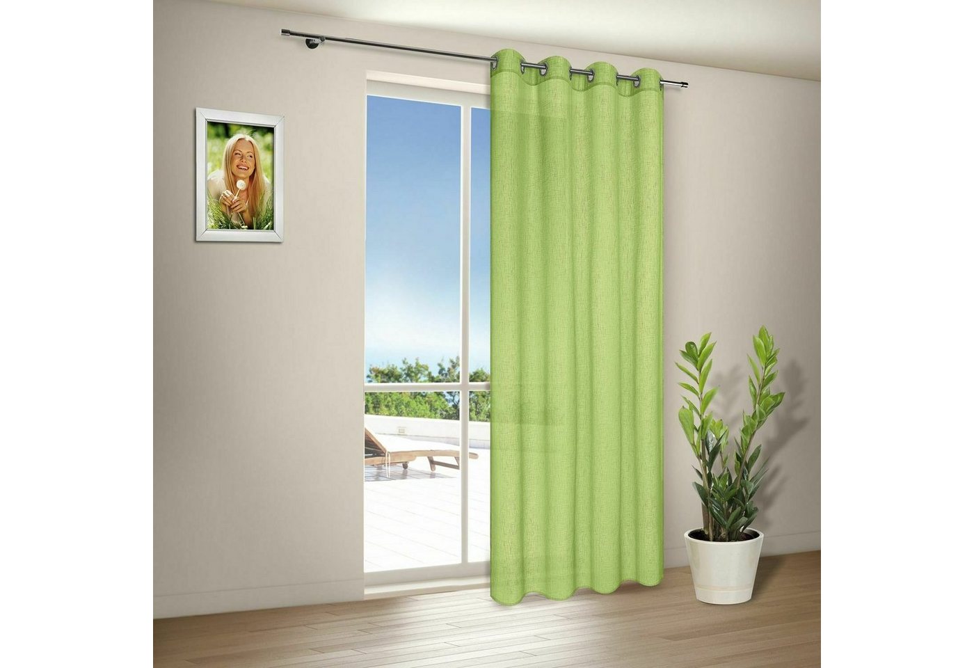 Gerster Vorhang Moderne Vorhänge mit Ösen TORRI, Ösenschal halbtransparent, Ösen (1 St), halbtransparent von Gerster
