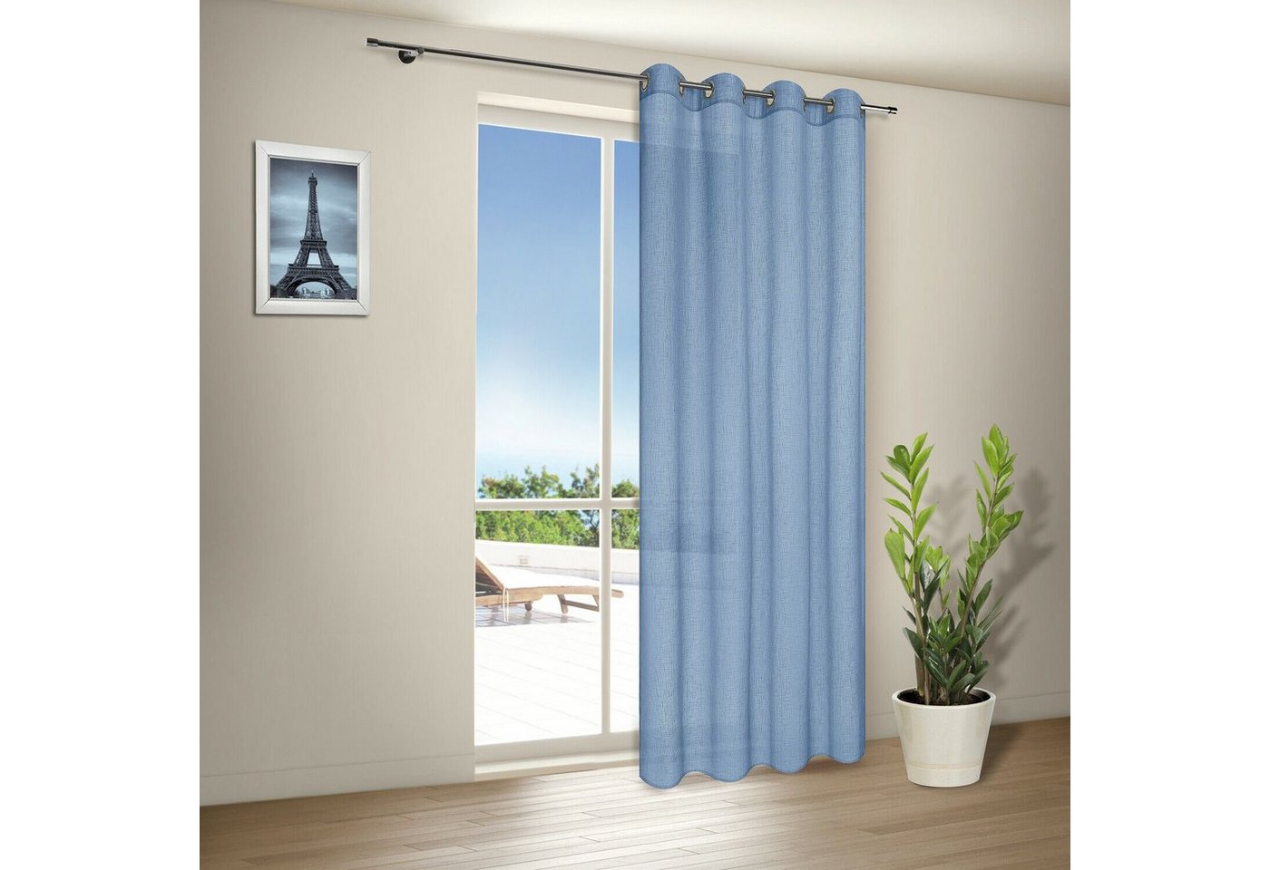 Gerster Vorhang Moderne Vorhänge mit Ösen TORRI, Ösenschal halbtransparent (1 St), Ösen, halbtransparent von Gerster