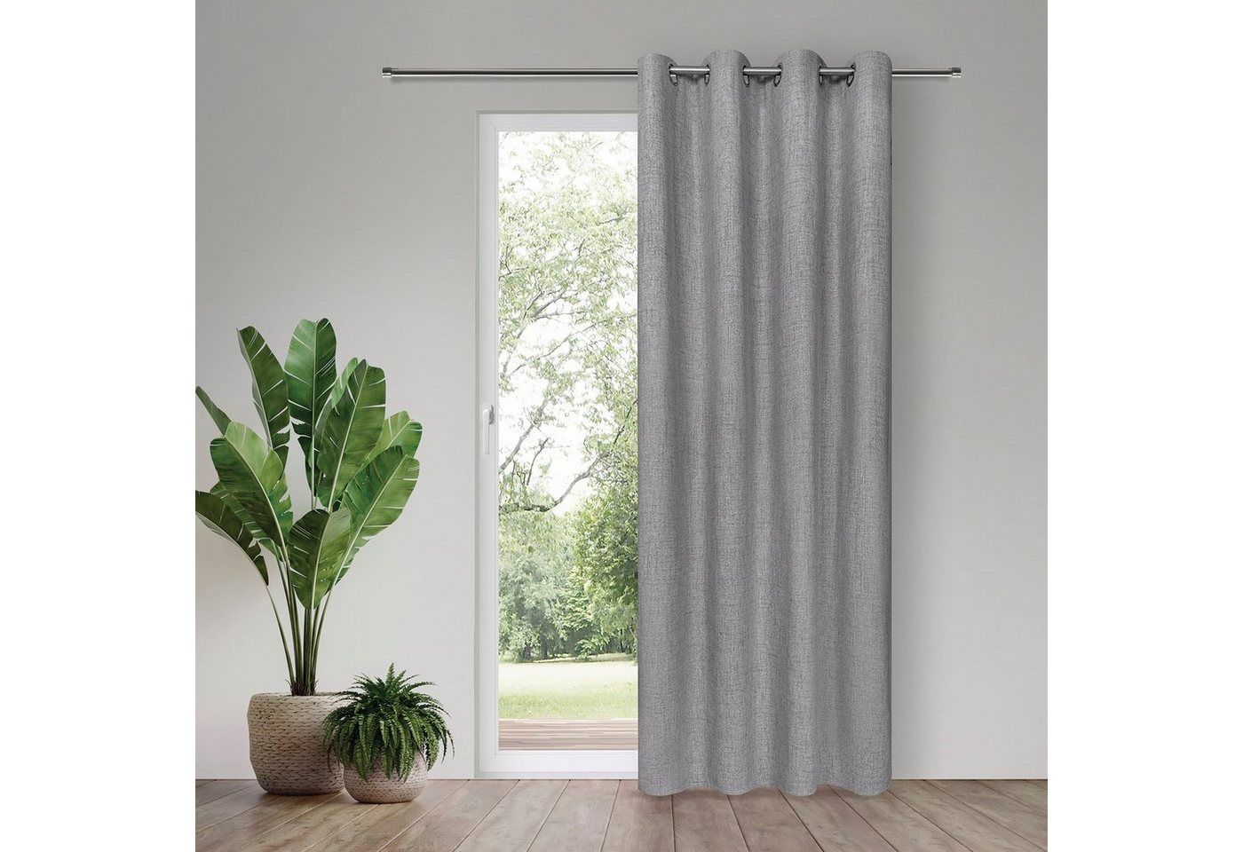 Gerster Vorhang Ranka (1 St), Ösen, verdunkelnd, Wirkware, Verdunkelnder Ösenschal "Ranka" von Gerster