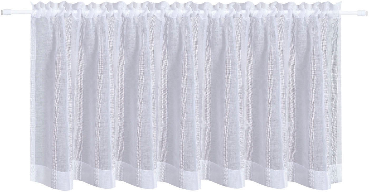 Gerster Scheibengardine Elke, Stangendurchzug (1 St), transparent, HxB: 50x140, mit Streifen Design von Gerster