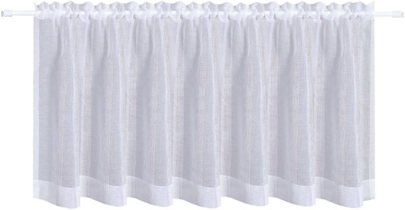 Gerster Scheibengardine Elke, Stangendurchzug (1 St), transparent, HxB: 50x140, mit Streifen Design von Gerster