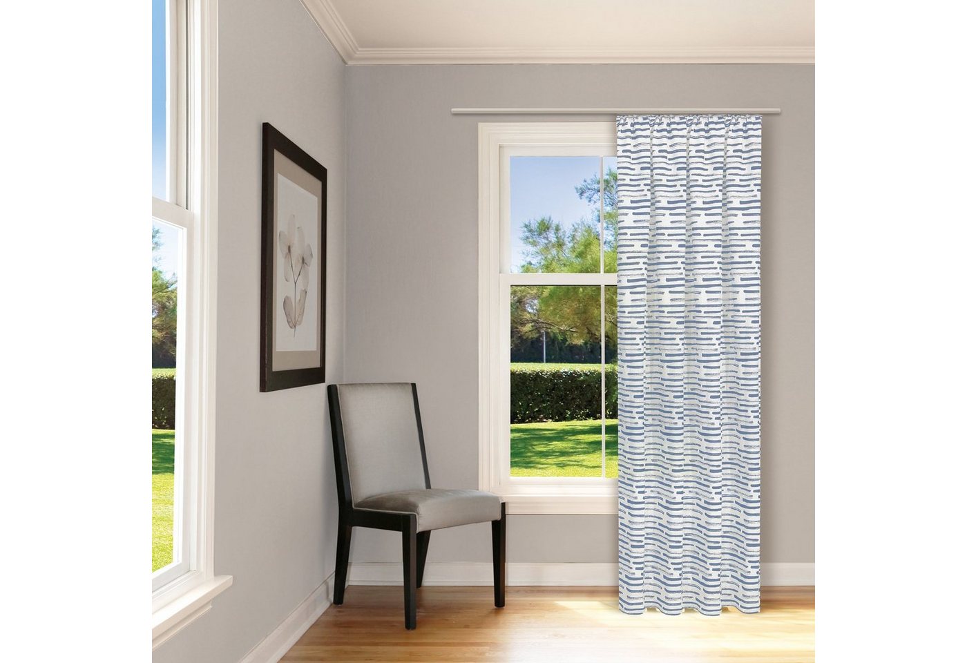 Vorhang Design Vorhang SANDRA blickdicht 100% Bio-Baumwolle 140 / 245cm Schal mit Band & Tunnelzug, GOTS zertifiziert, Gerster, Kräuselband (1 St), blickdicht von Gerster