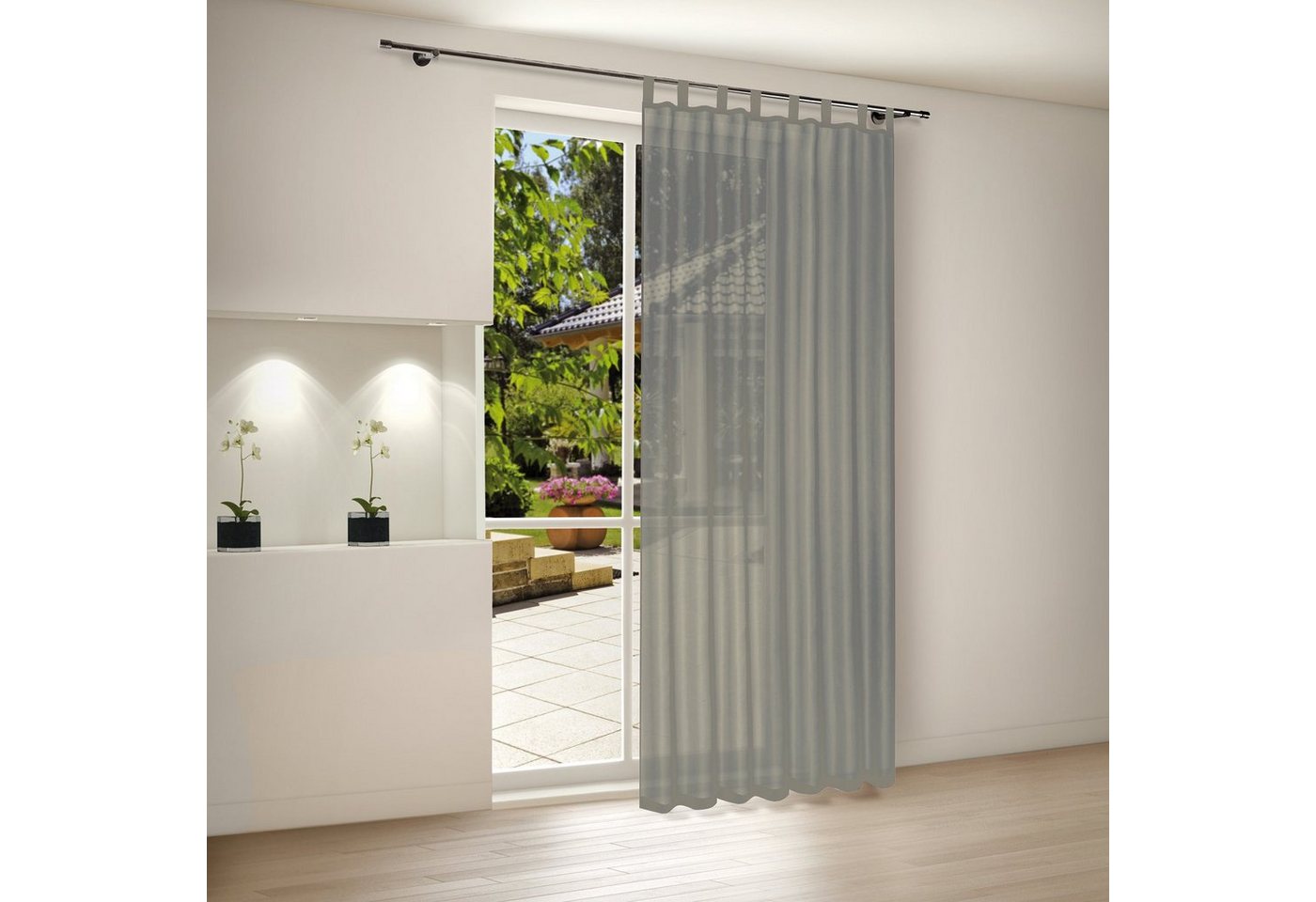 Gerster Vorhang Gardine LILIA Vorhang mit Schlaufen Transparent 140/225 cm (1 St), Schlaufen, transparent von Gerster