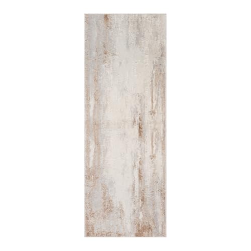 Gertmenian Arlo 29074 Plüsch-Läufer für den Innenbereich, 5 x 15 cm, schmutzabweisend, ideal für stark frequentierte Bereiche im Wohnzimmer, Schlafzimmer, Eingangsbereich, Beige von Gertmenian