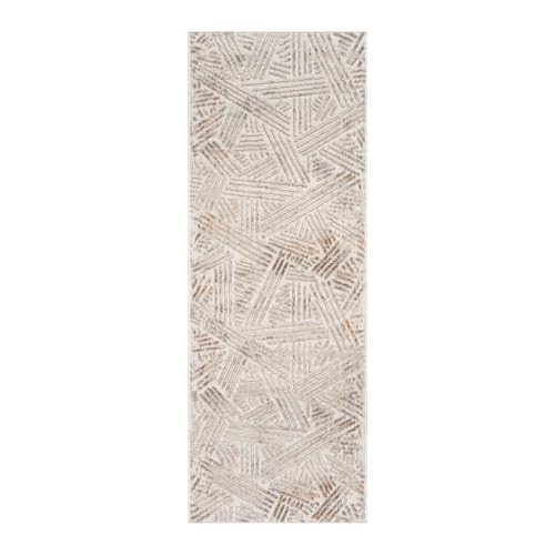 Gertmenian Arlo 29084 Plüsch-Läufer für den Innenbereich, 5 x 15 cm, schmutzabweisend, ideal für stark frequentierte Bereiche im Wohnzimmer, Schlafzimmer, Eingangsbereich, Takara-Beige von Gertmenian
