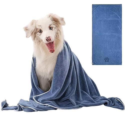 Geruwam Großes Hundebadetuch - Schnell trocknender, super saugfähiger Waschlappen,Haustier-Krankenhaus-Handtuch zum Waschen, Reinigen und Pflegen von Hunden und Katzen von Geruwam