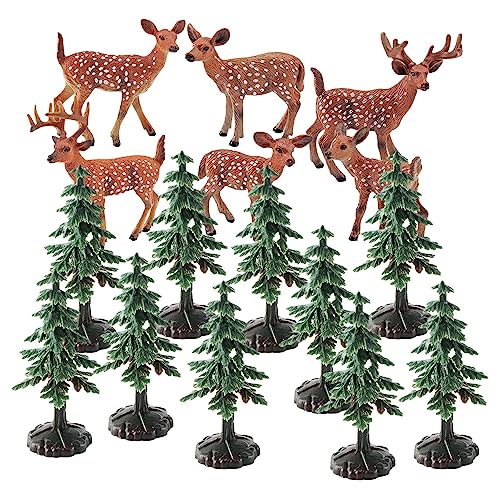 Geruwam Hirsch Christbaumschmuck | Weihnachtsbäume Hirsch Szene Dekoration - Simulations-Weihnachtsmodell für DIY Crafts Home Table Top Decor von Geruwam