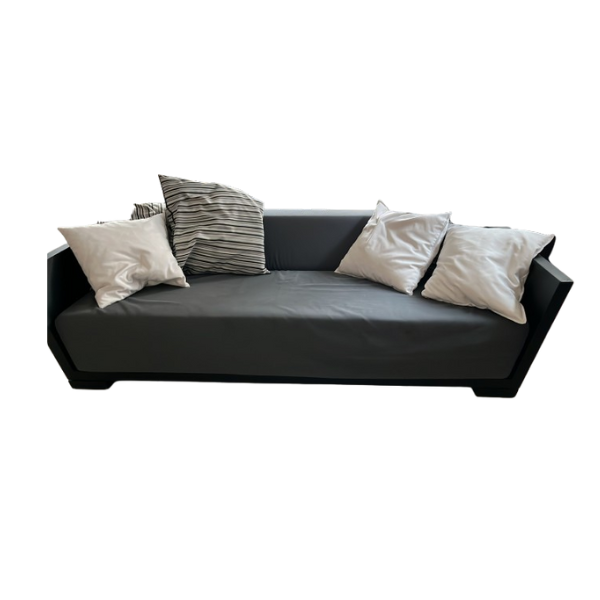 3-Sitzer Sofa aus Bambus mit dunkelgrauem Stoffbezug, Gervasoni von Gervasoni